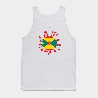Grenada National Flag Paint Splash Tank Top